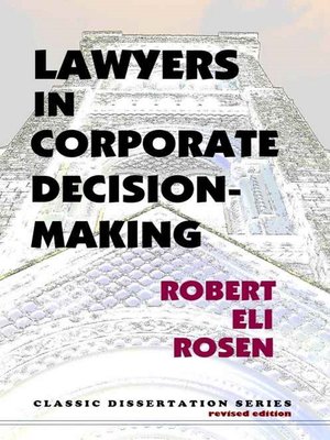 cover image of Lawyers in Corporate Decision-Making